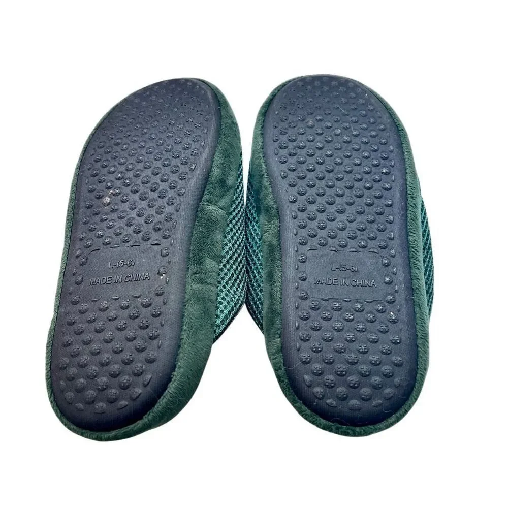 Green Bay Packers Plush Slide Slippers Size L 5-6 Boys NFL Football